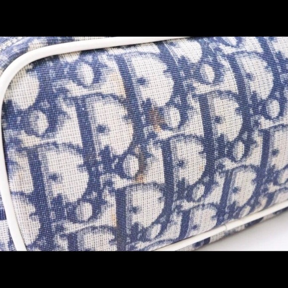 CHRISTIAN DIOR VINTAGE MONOGRAM BLUE TROTTER POUCH - Picture 9 of 13